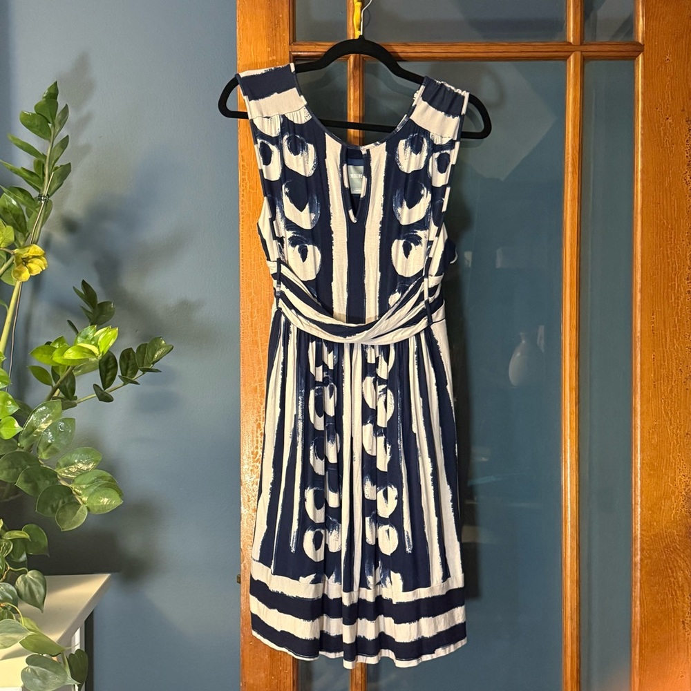 Maeve Blue and White Sleeveless Sundress